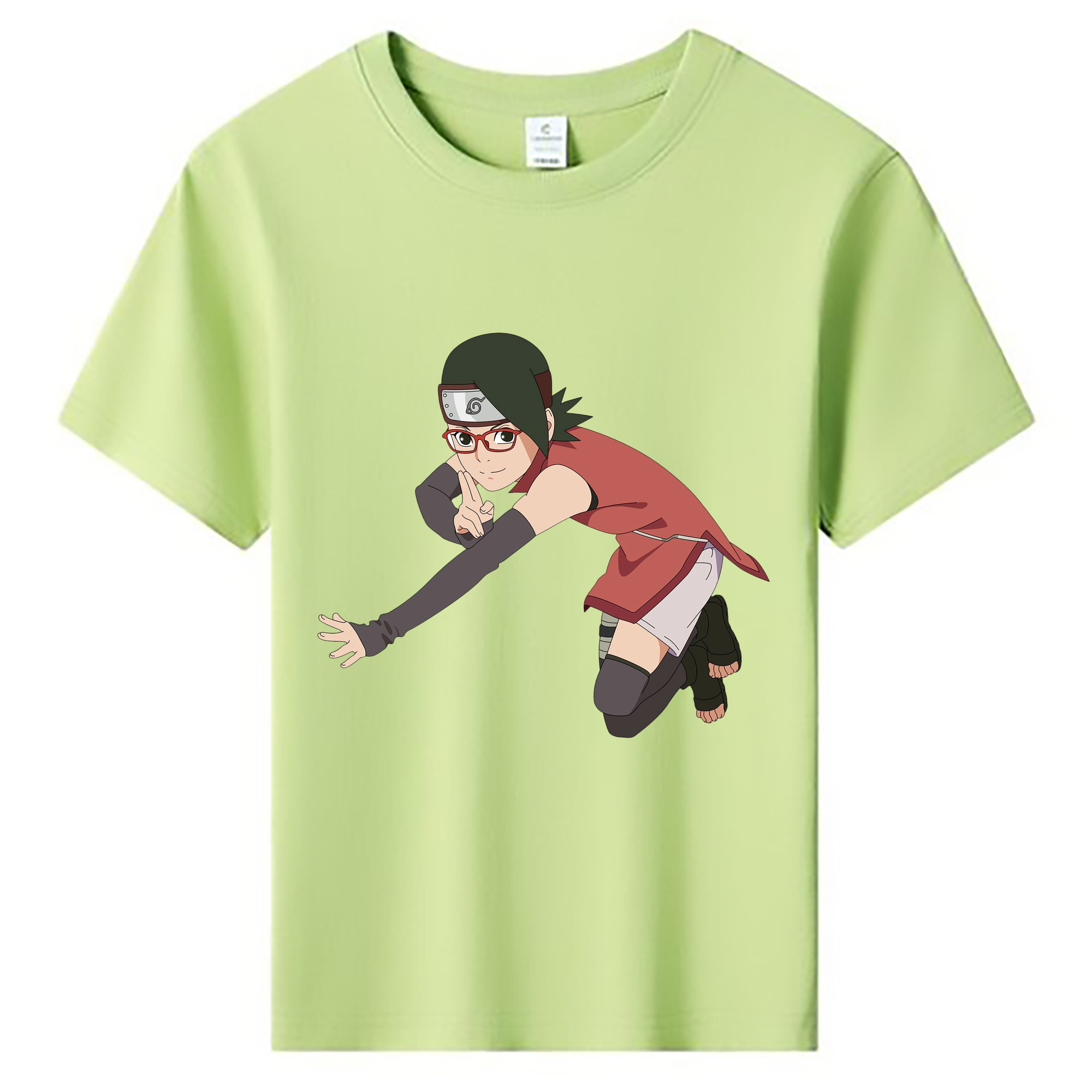 （画像用） NARUTO -ナルト- うちは サラダ Uchiha Sarada 綿100％キッズTシャツ（フロントプリント）